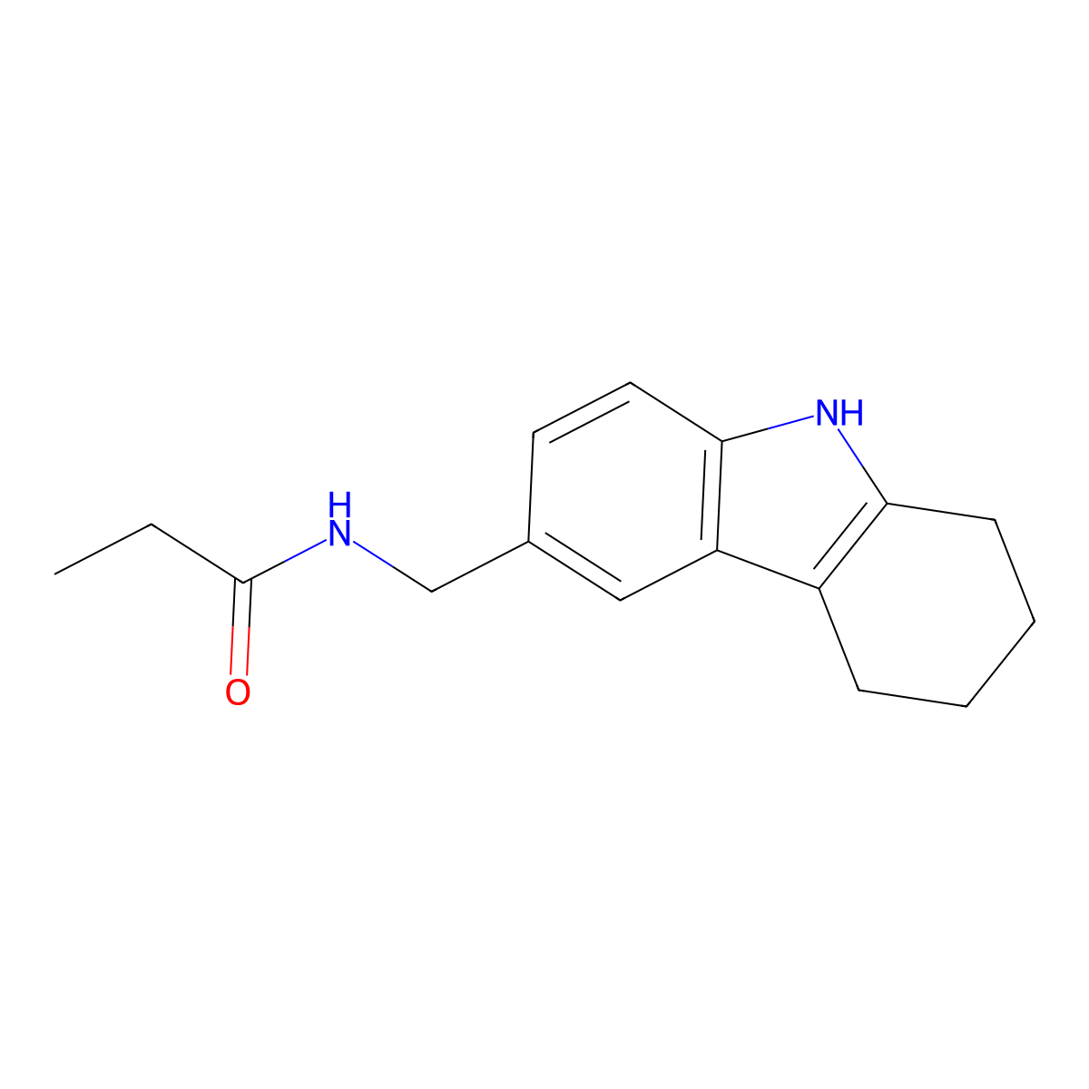 N-((2,3,4,9-tetrahydro-1H-carbazol-6-yl)methyl)propionamide molecular structure, CAS 852137-95-2