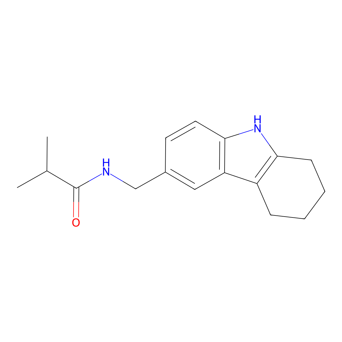 N-((2,3,4,9-tetrahydro-1H-carbazol-6-yl)methyl)isobutyramide molecular structure, CAS 852137-97-4