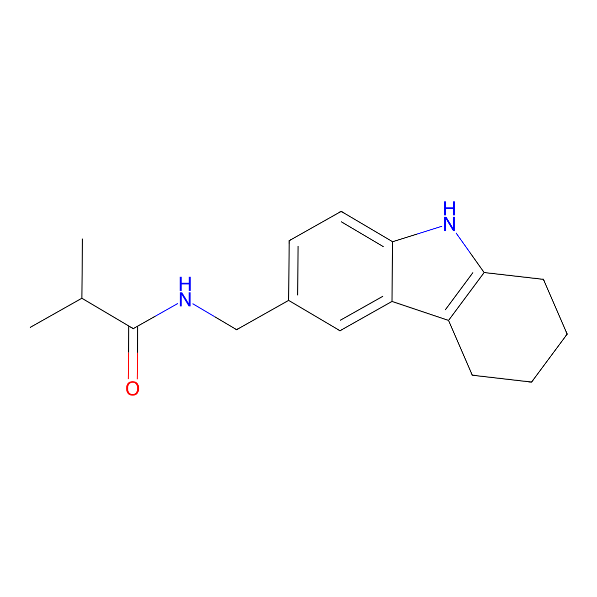 N-((2,3,4,9-tetrahydro-1H-carbazol-6-yl)methyl)isobutyramide molecular structure, CAS 852137-97-4