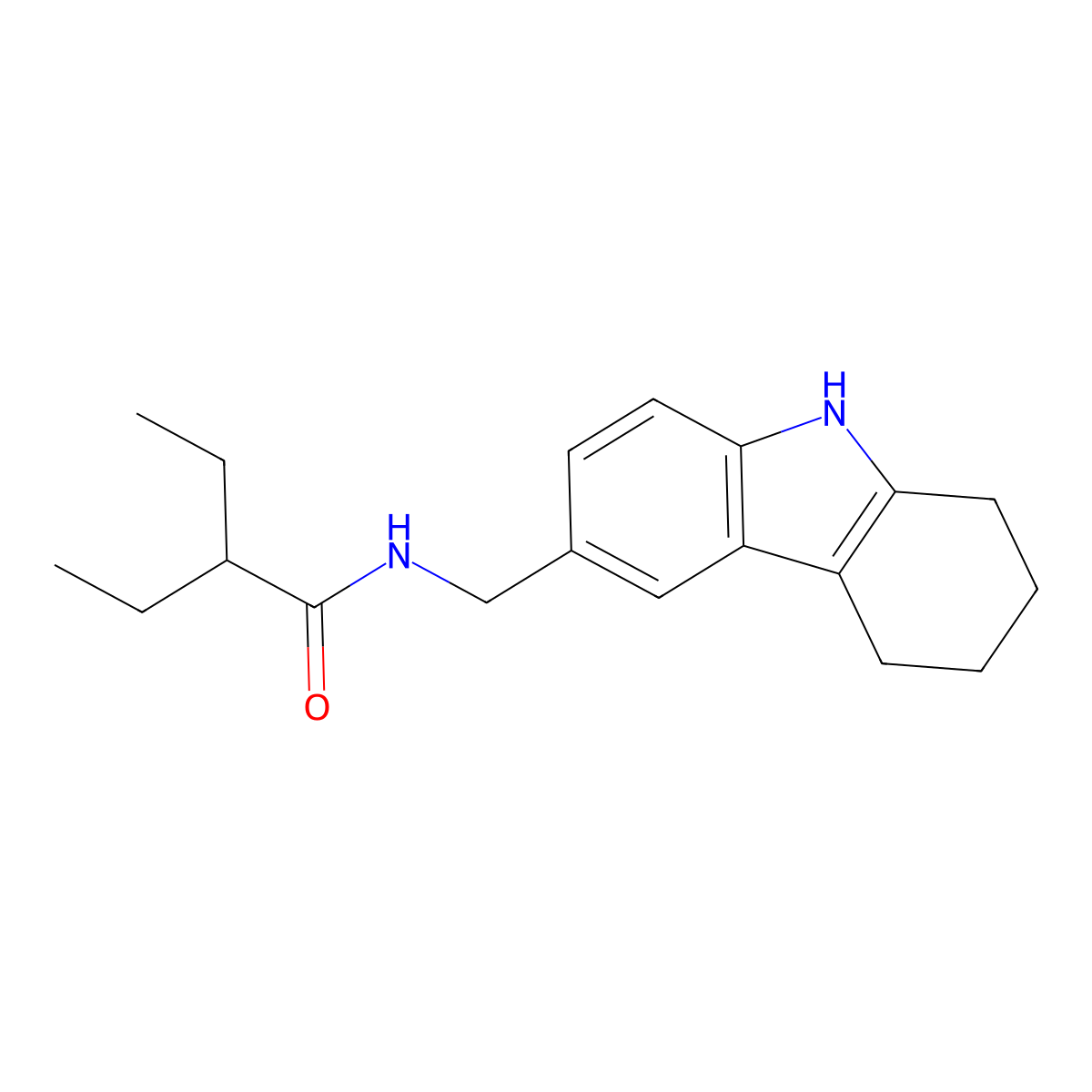 2-ethyl-N-((2,3,4,9-tetrahydro-1H-carbazol-6-yl)methyl)butanamide molecular structure, CAS 852138-00-2