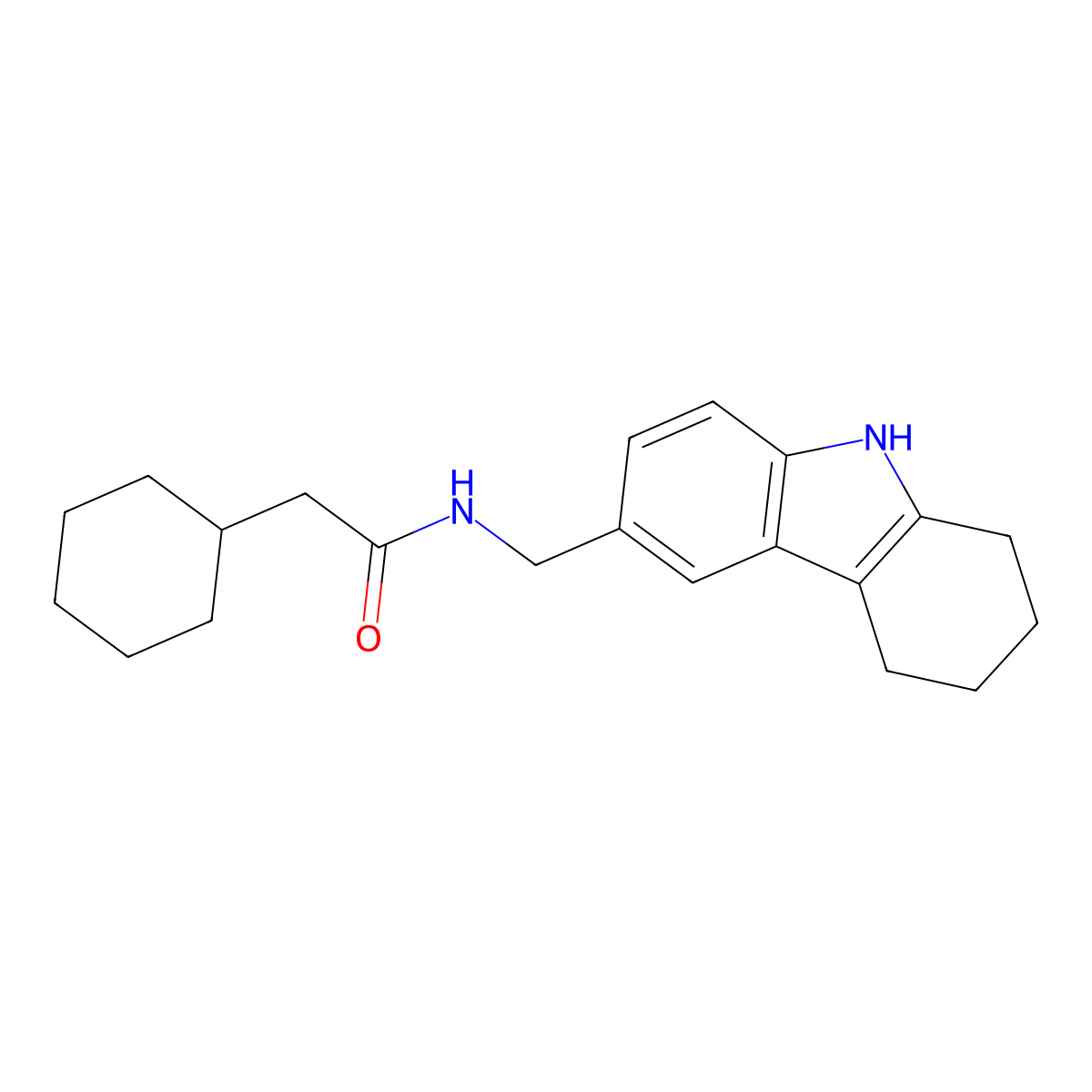 2-cyclohexyl-N-((2,3,4,9-tetrahydro-1H-carbazol-6-yl)methyl)acetamide molecular structure, CAS 852138-04-6