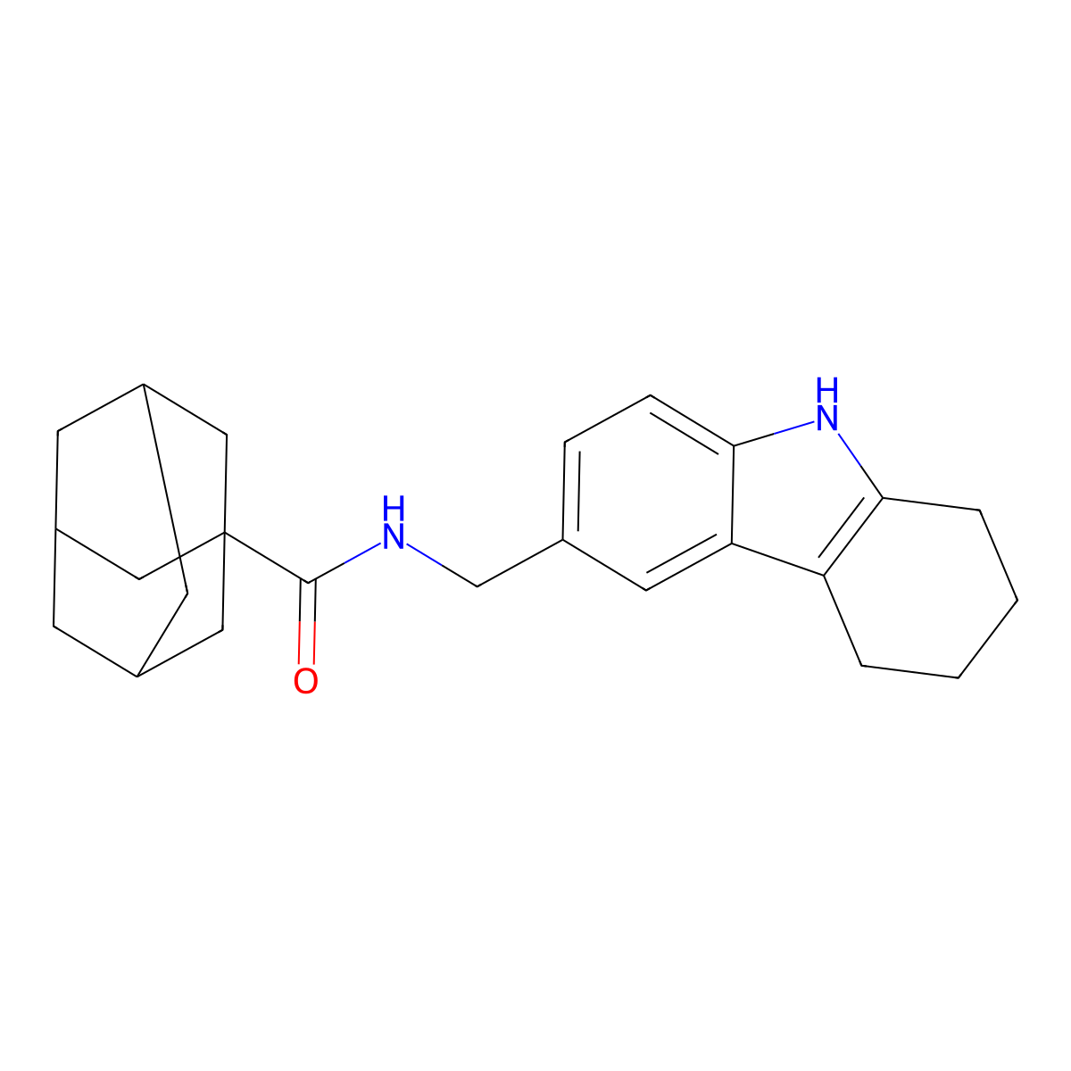N-(6,7,8,9-tetrahydro-5H-carbazol-3-ylmethyl)adamantane-1-carboxamide molecular structure, CAS 852138-07-9