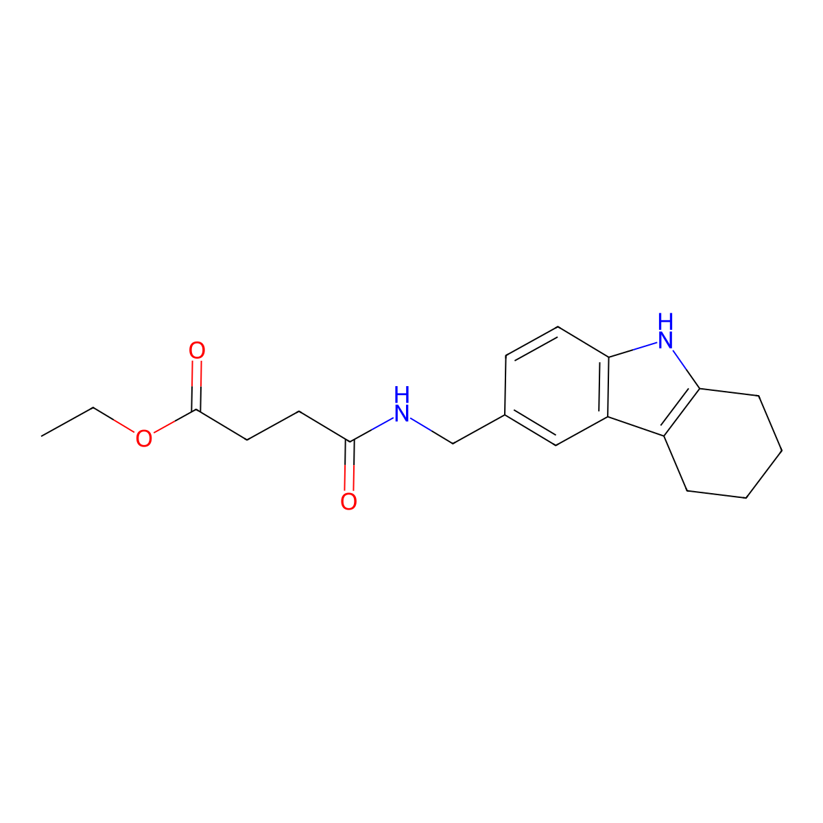 ethyl 4-oxo-4-(((2,3,4,9-tetrahydro-1H-carbazol-6-yl)methyl)amino)butanoate molecular structure, CAS 852138-08-0