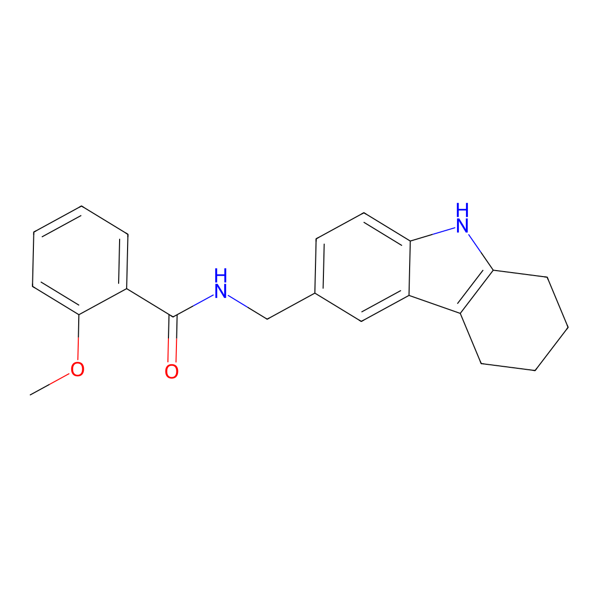 2-methoxy-N-((2,3,4,9-tetrahydro-1H-carbazol-6-yl)methyl)benzamide molecular structure, CAS 852138-15-9