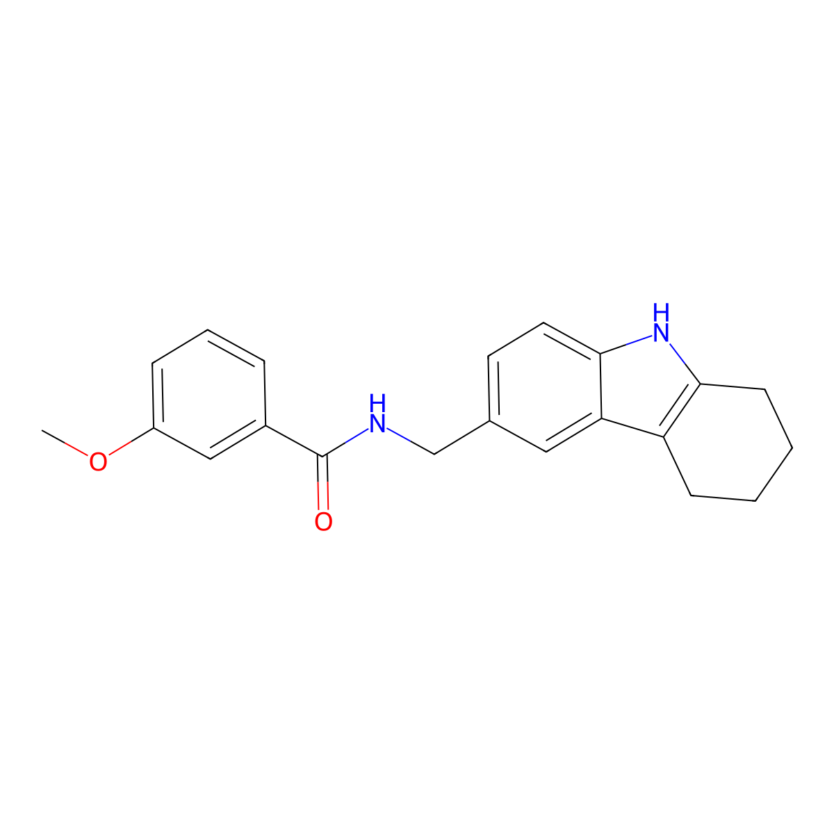 3-methoxy-N-[(2,3,4,9-tetrahydro-1H-carbazol-6-yl)methyl]benzamide molecular structure, CAS 852138-16-0
