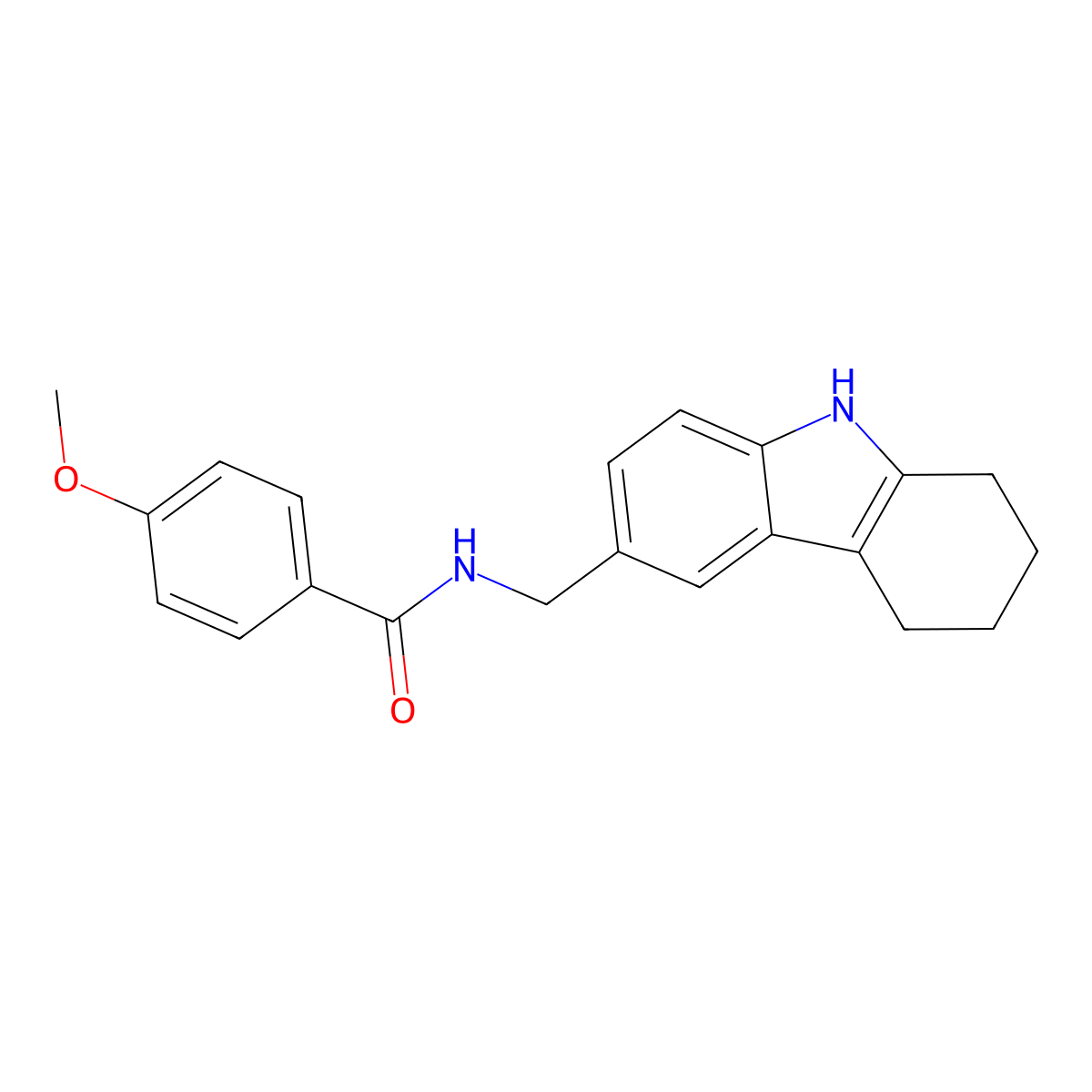 4-methoxy-N-((2,3,4,9-tetrahydro-1H-carbazol-6-yl)methyl)benzamide molecular structure, CAS 852138-17-1