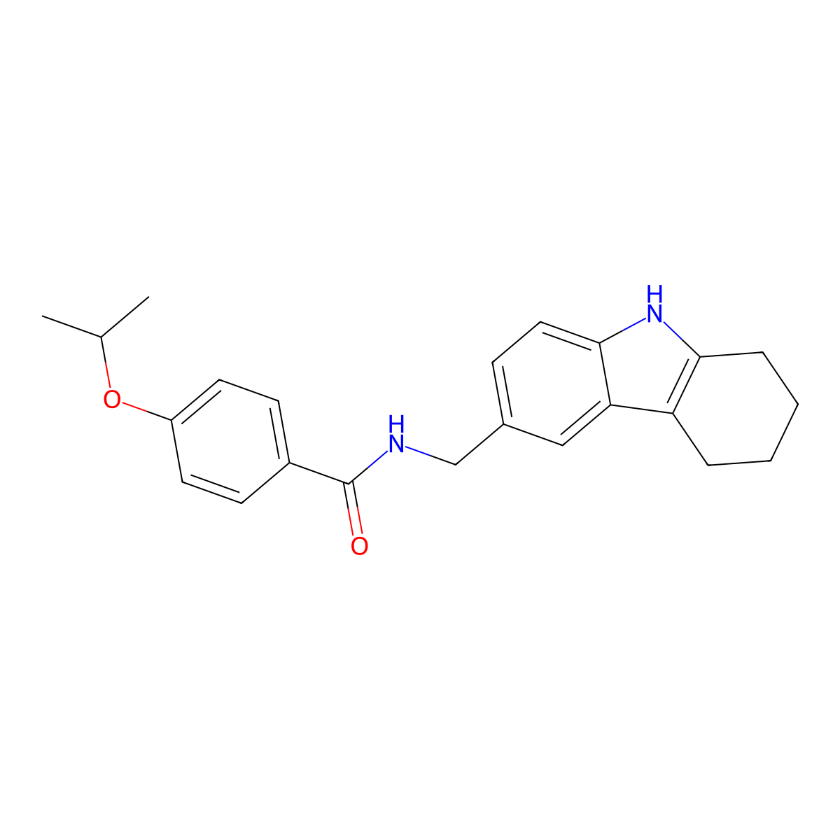 4-isopropoxy-N-((2,3,4,9-tetrahydro-1H-carbazol-6-yl)methyl)benzamide molecular structure, CAS 852138-20-6