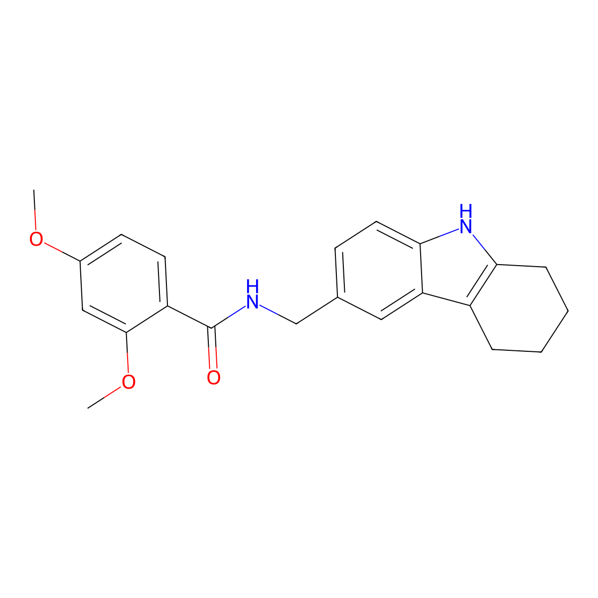 2,4-dimethoxy-N-((2,3,4,9-tetrahydro-1H-carbazol-6-yl)methyl)benzamide molecular structure, CAS 852138-22-8