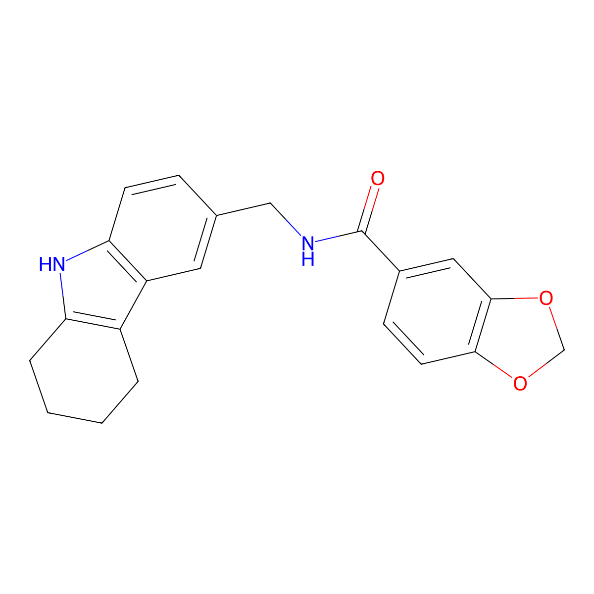 N-((2,3,4,9-tetrahydro-1H-carbazol-6-yl)methyl)benzo[d][1,3]dioxole-5-carboxamide molecular structure, CAS 852138-24-0
