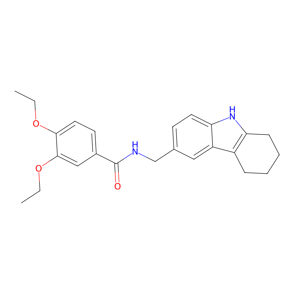 3,4-diethoxy-N-((2,3,4,9-tetrahydro-1H-carbazol-6-yl)methyl)benzamide molecular structure, CAS 852138-25-1