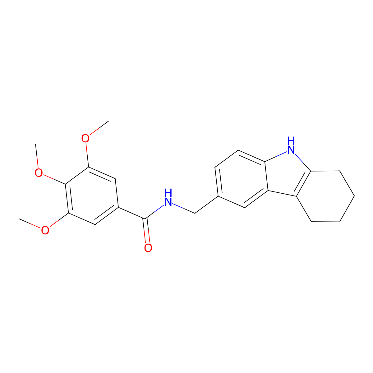 3,4,5-trimethoxy-N-((2,3,4,9-tetrahydro-1H-carbazol-6-yl)methyl)benzamide molecular structure, CAS 852138-26-2