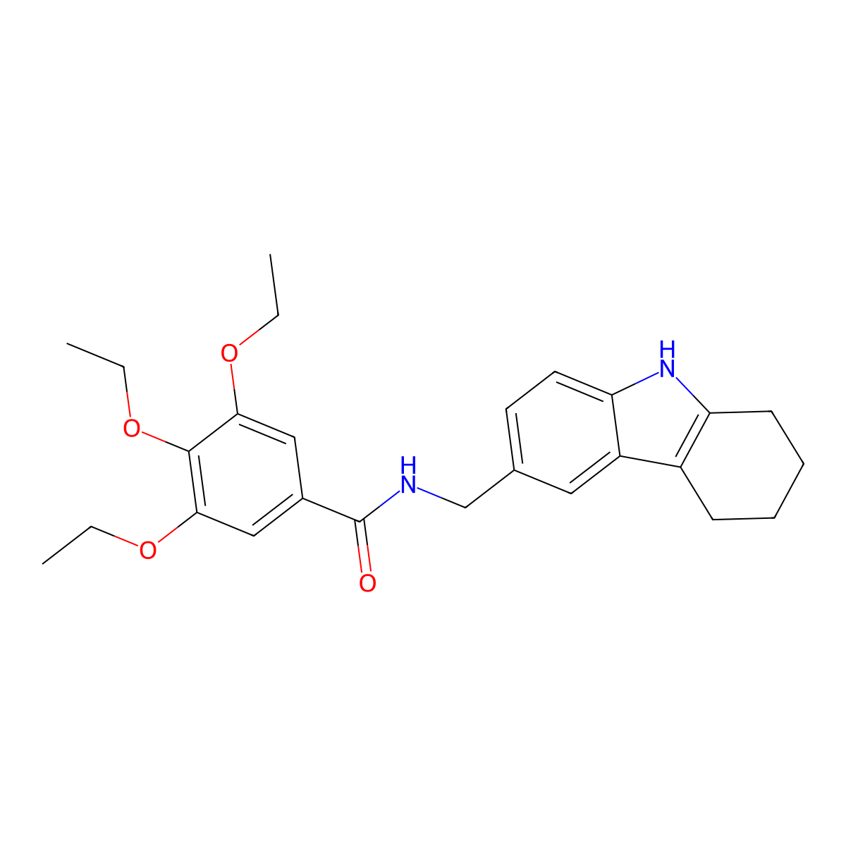 3,4,5-triethoxy-N-(6,7,8,9-tetrahydro-5H-carbazol-3-ylmethyl)benzamide molecular structure, CAS 852138-27-3