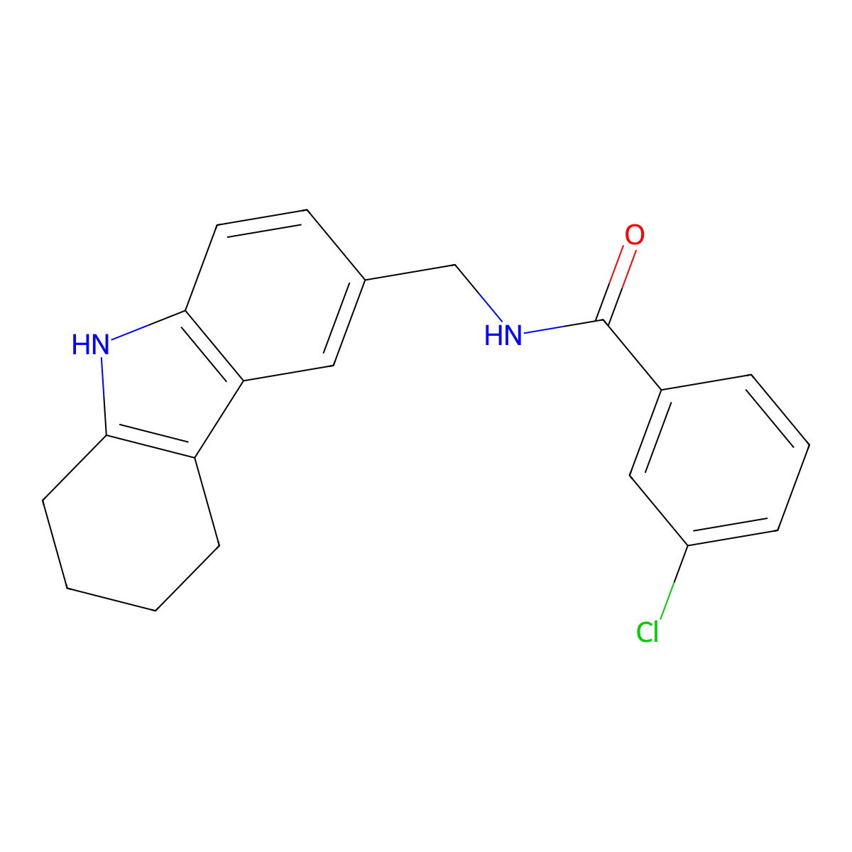 3-chloro-N-[(2,3,4,9-tetrahydro-1H-carbazol-6-yl)methyl]benzamide molecular structure, CAS 852138-28-4