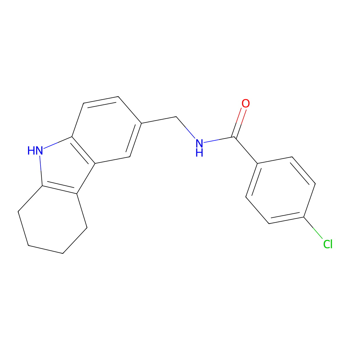 4-chloro-N-((2,3,4,9-tetrahydro-1H-carbazol-6-yl)methyl)benzamide molecular structure, CAS 852138-29-5
