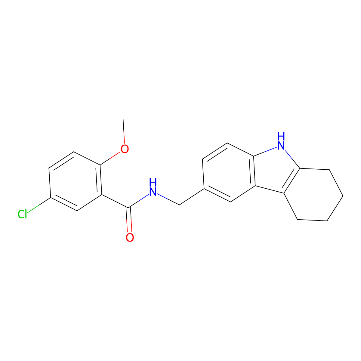 5-chloro-2-methoxy-N-[(2,3,4,9-tetrahydro-1H-carbazol-6-yl)methyl]benzamide molecular structure, CAS 852138-34-2