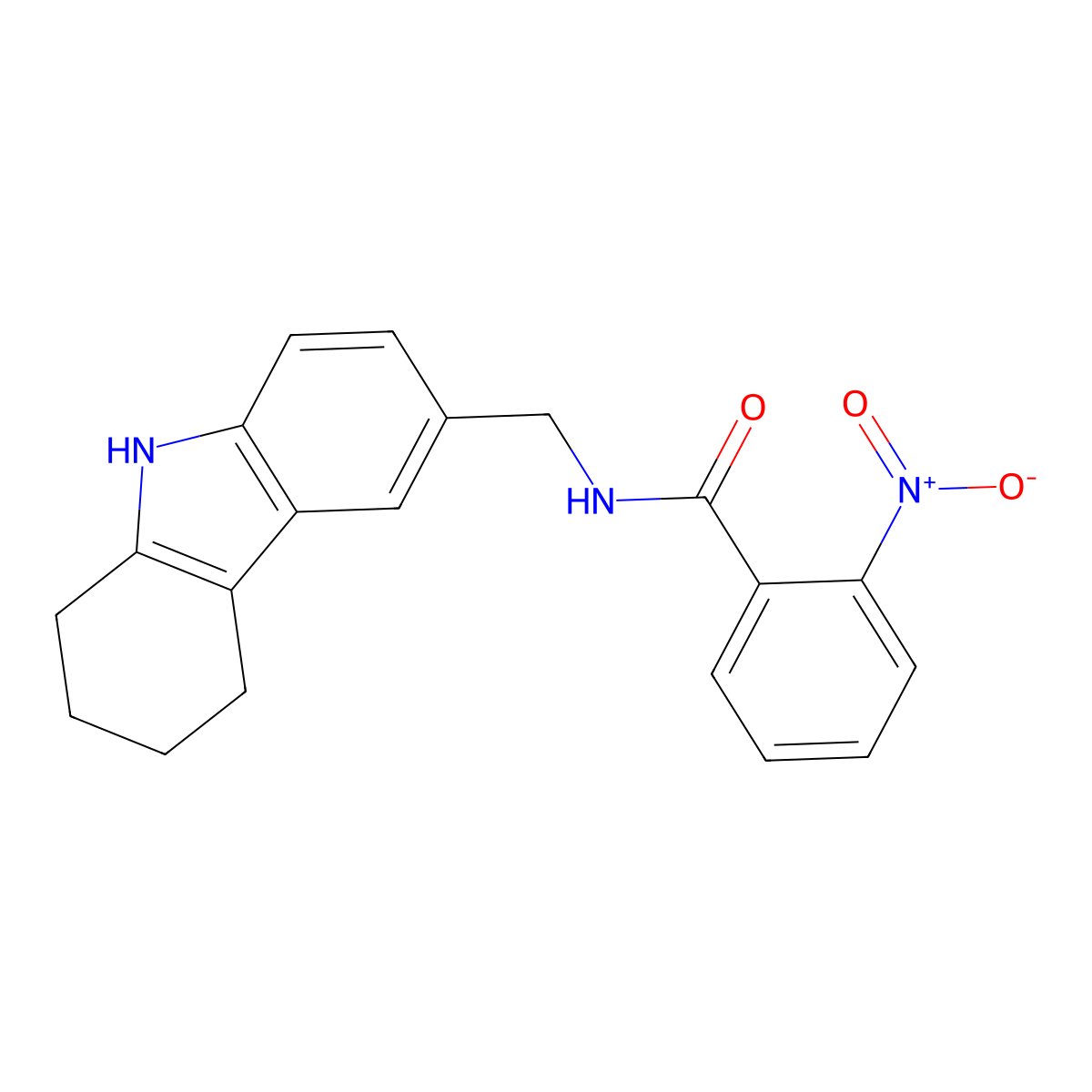 2-nitro-N-((2,3,4,9-tetrahydro-1H-carbazol-6-yl)methyl)benzamide molecular structure, CAS 852138-35-3