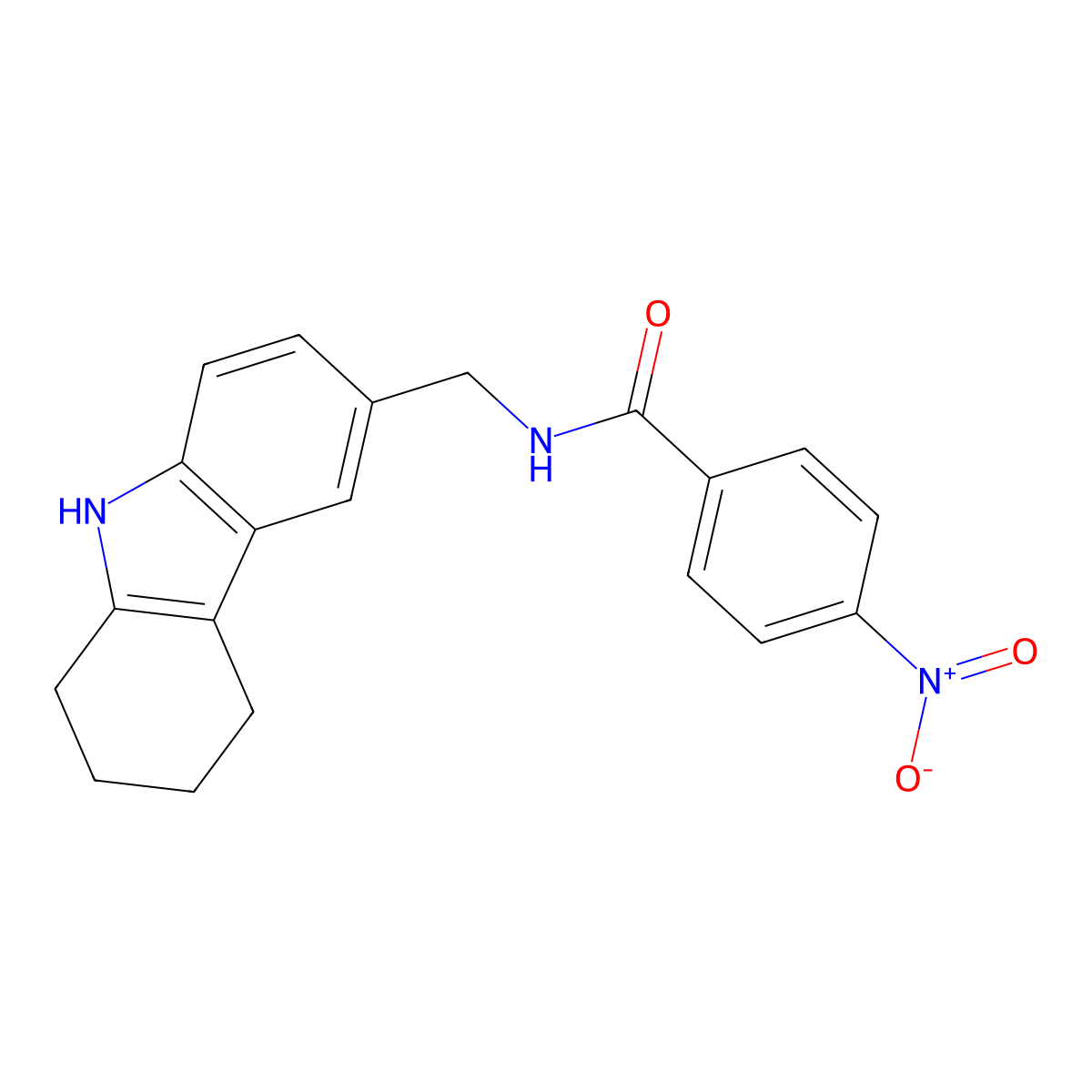 4-nitro-N-((2,3,4,9-tetrahydro-1H-carbazol-6-yl)methyl)benzamide molecular structure, CAS 852138-36-4