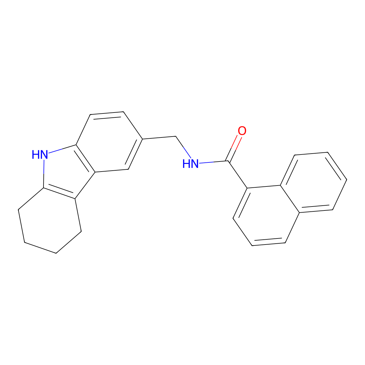 N-((2,3,4,9-tetrahydro-1H-carbazol-6-yl)methyl)-1-naphthamide molecular structure, CAS 852138-38-6