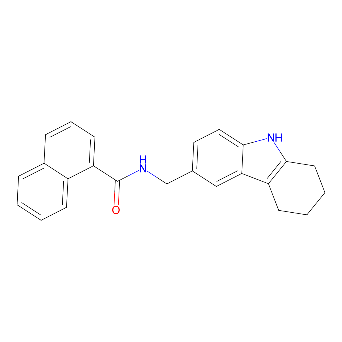 N-((2,3,4,9-tetrahydro-1H-carbazol-6-yl)methyl)-1-naphthamide molecular structure, CAS 852138-38-6
