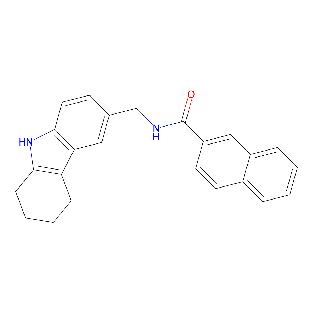 N-((2,3,4,9-tetrahydro-1H-carbazol-6-yl)methyl)-2-naphthamide molecular structure, CAS 852138-39-7