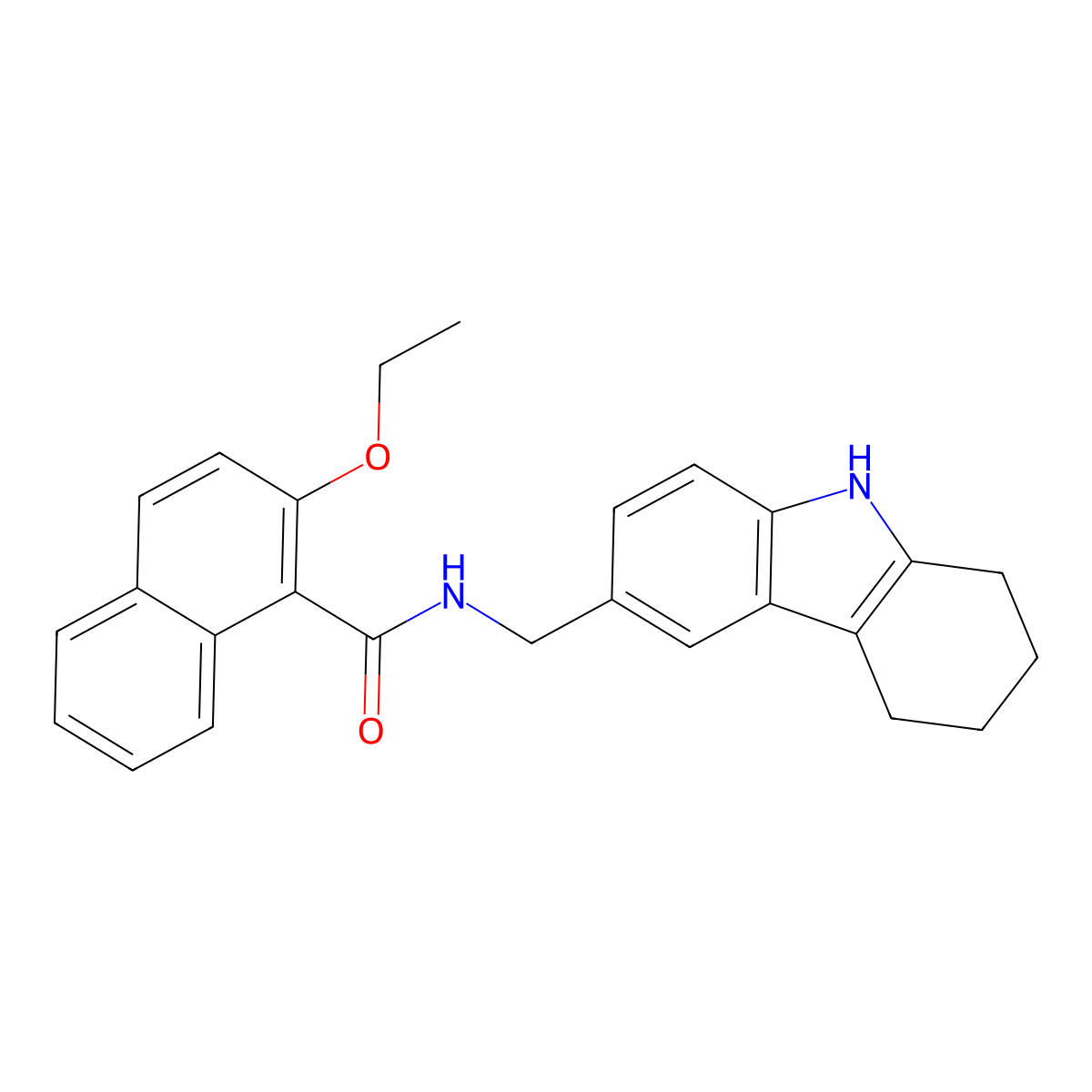 2-ethoxy-N-((2,3,4,9-tetrahydro-1H-carbazol-6-yl)methyl)-1-naphthamide molecular structure, CAS 852138-40-0