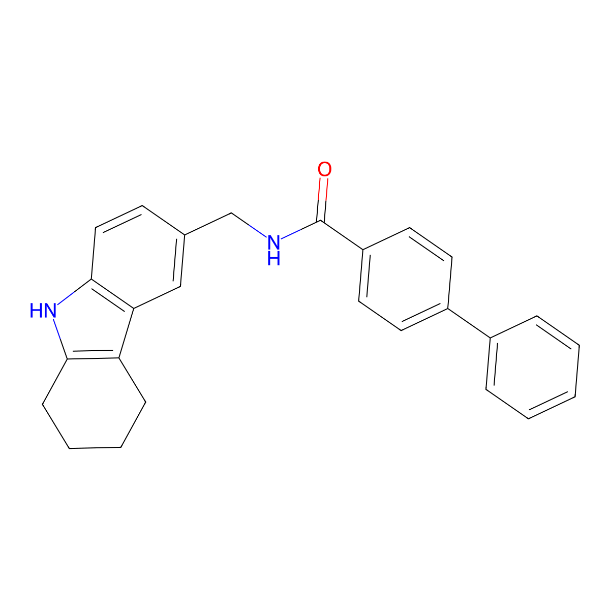 N-[(2,3,4,9-tetrahydro-1H-carbazol-6-yl)methyl]-[1,1'-biphenyl]-4-carboxamide molecular structure, CAS 852138-41-1