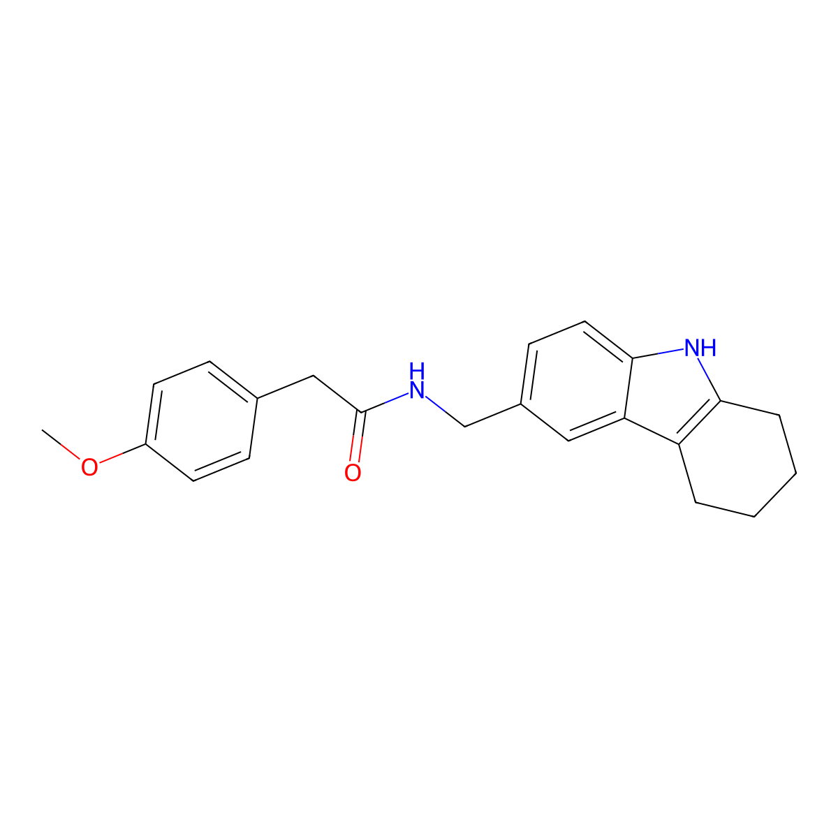 2-(4-methoxyphenyl)-N-[(2,3,4,9-tetrahydro-1H-carbazol-6-yl)methyl]acetamide molecular structure, CAS 852138-51-3