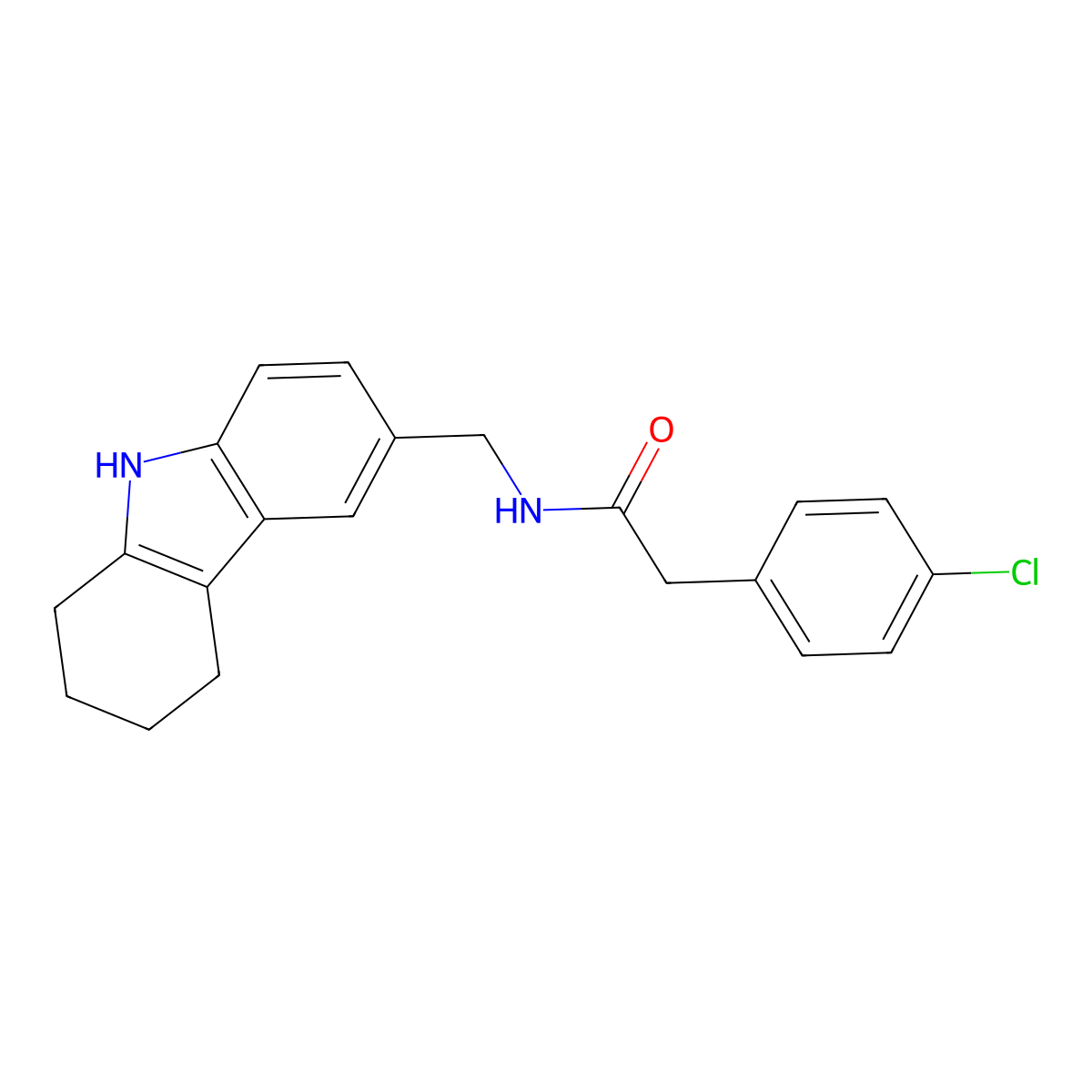 2-(4-chlorophenyl)-N-[(2,3,4,9-tetrahydro-1H-carbazol-6-yl)methyl]acetamide molecular structure, CAS 852138-53-5