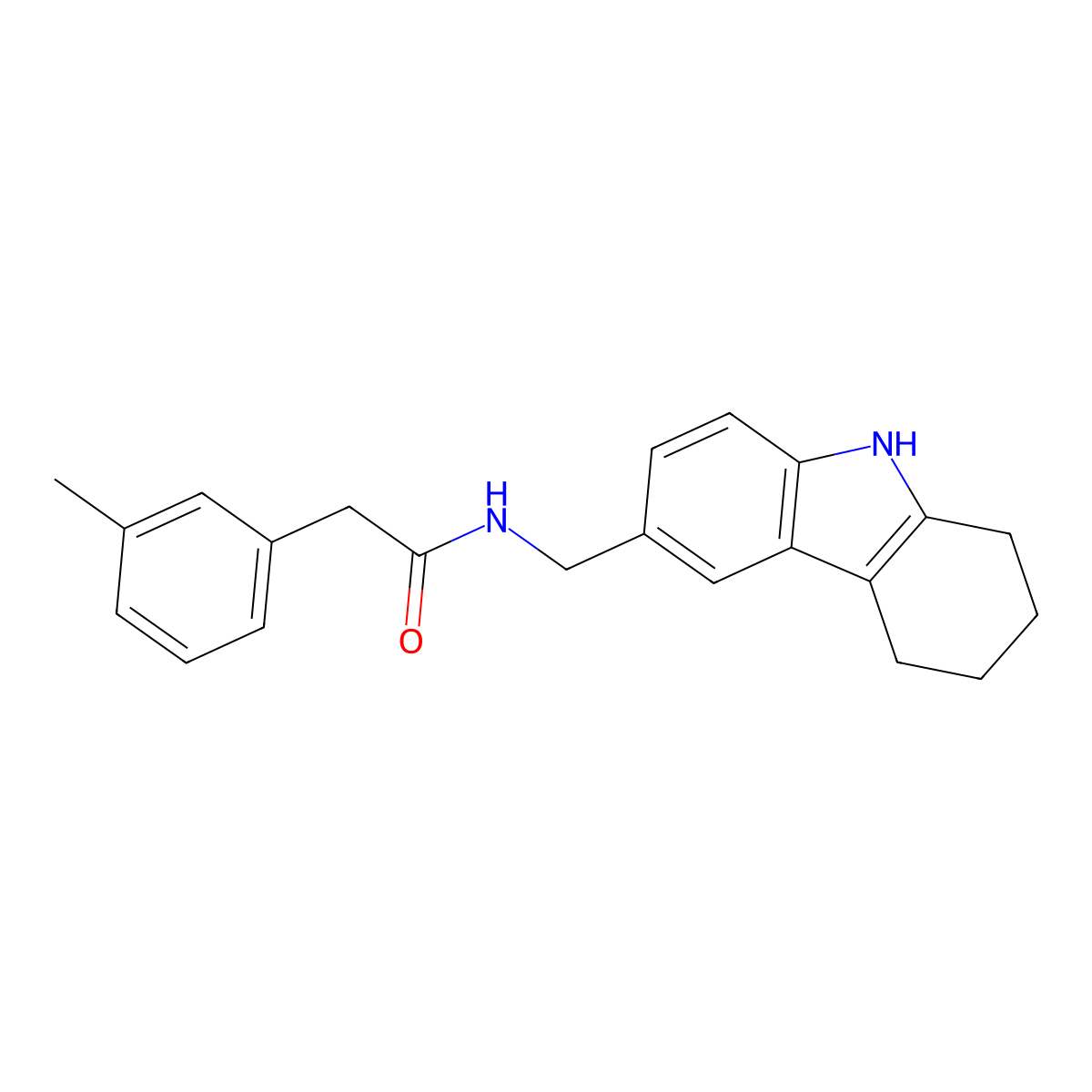 N-((2,3,4,9-tetrahydro-1H-carbazol-6-yl)methyl)-2-(m-tolyl)acetamide molecular structure, CAS 852138-55-7
