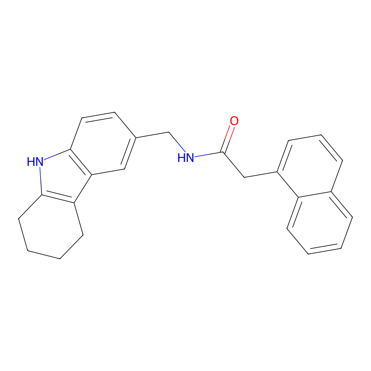 2-(naphthalen-1-yl)-N-[(2,3,4,9-tetrahydro-1H-carbazol-6-yl)methyl]acetamide molecular structure, CAS 852138-57-9