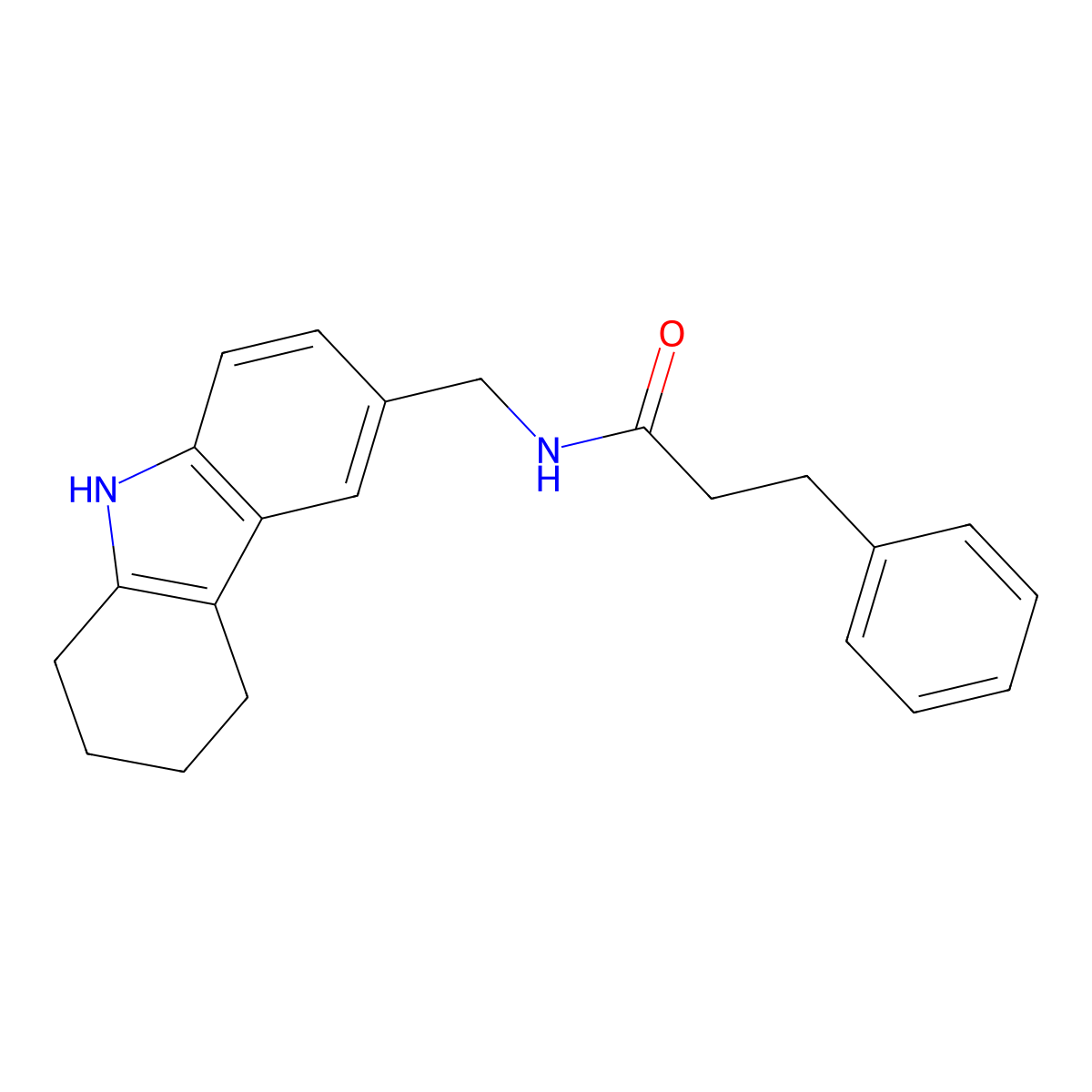 3-phenyl-N-((2,3,4,9-tetrahydro-1H-carbazol-6-yl)methyl)propanamide molecular structure, CAS 852138-61-5