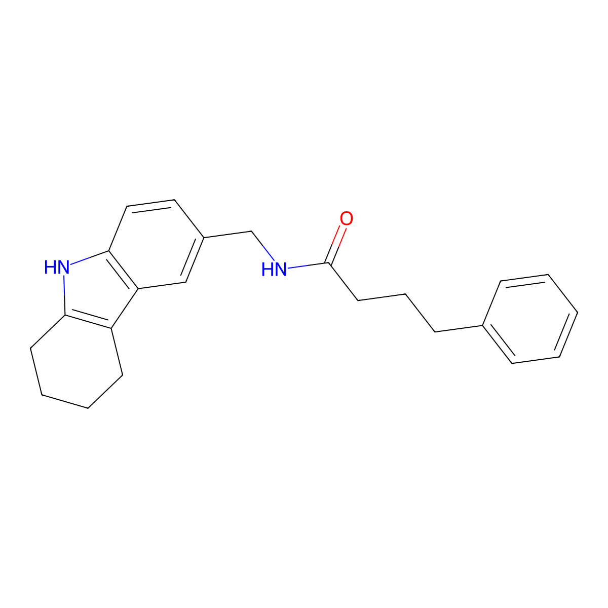 4-phenyl-N-((2,3,4,9-tetrahydro-1H-carbazol-6-yl)methyl)butanamide molecular structure, CAS 852138-63-7