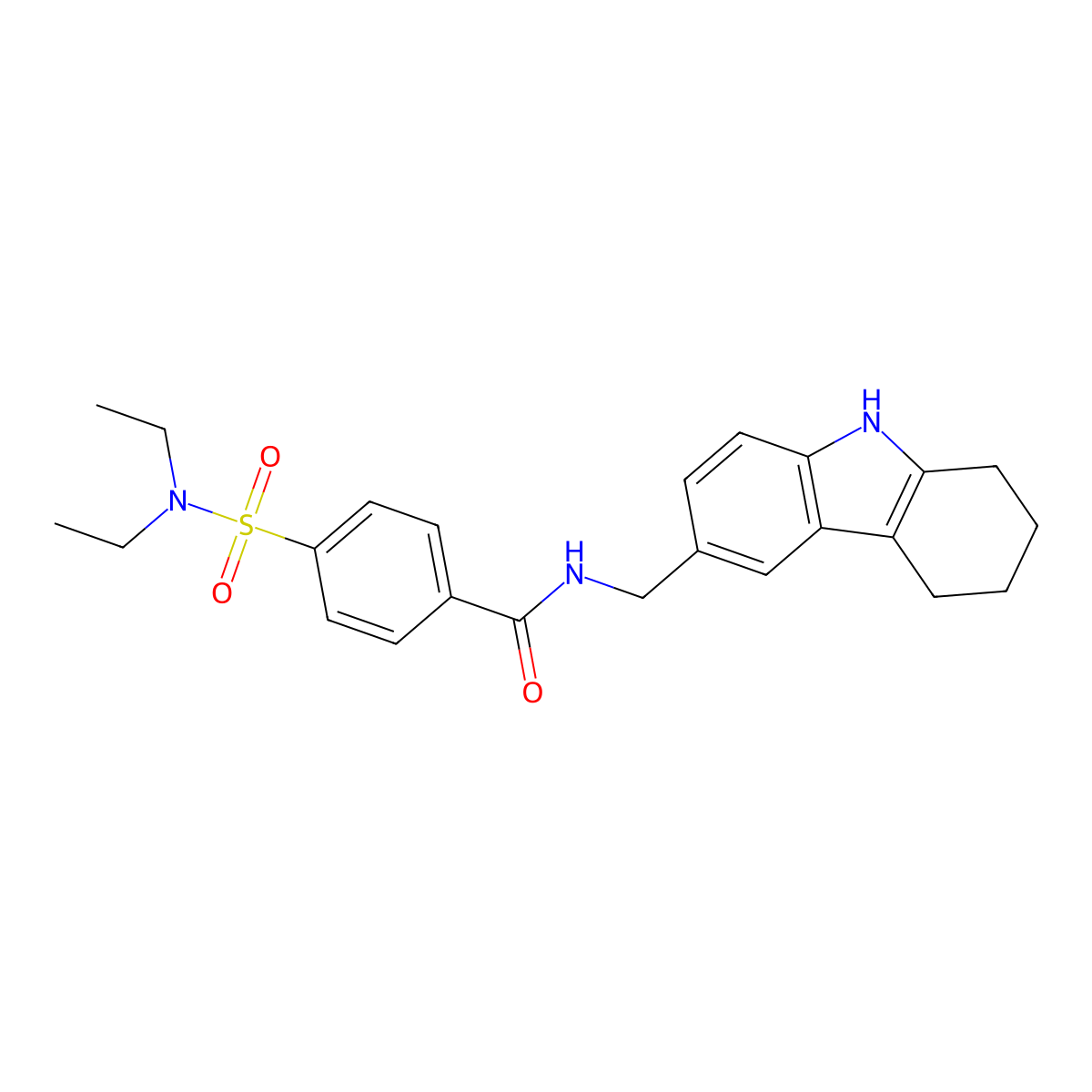 4-(N,N-diethylsulfamoyl)-N-((2,3,4,9-tetrahydro-1H-carbazol-6-yl)methyl)benzamide molecular structure, CAS 852138-65-9