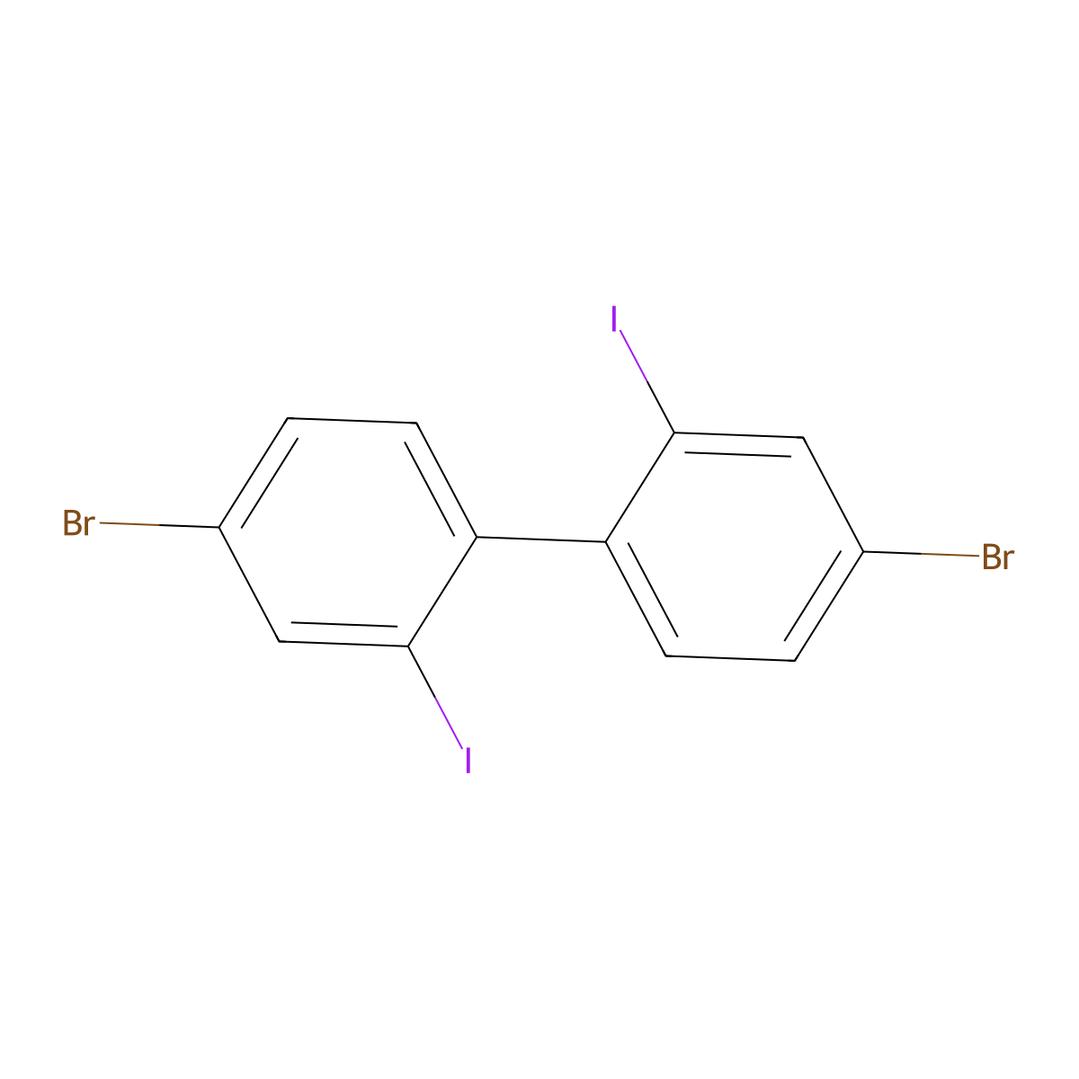 4,4'-Dibromo-2,2'-diiodo-1,1'-biphenyl molecular structure, CAS 852138-89-7