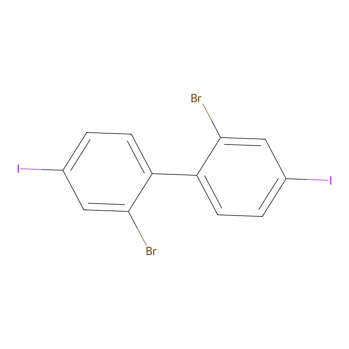 2,2'-Dibromo-4,4'-diiodo-1,1'-biphenyl molecular structure, CAS 852138-93-3