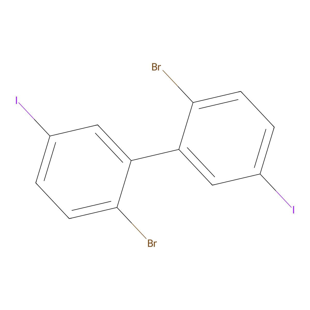 2,2'-Dibromo-5,5'-diiodo-1,1'-biphenyl molecular structure, CAS 852139-02-7