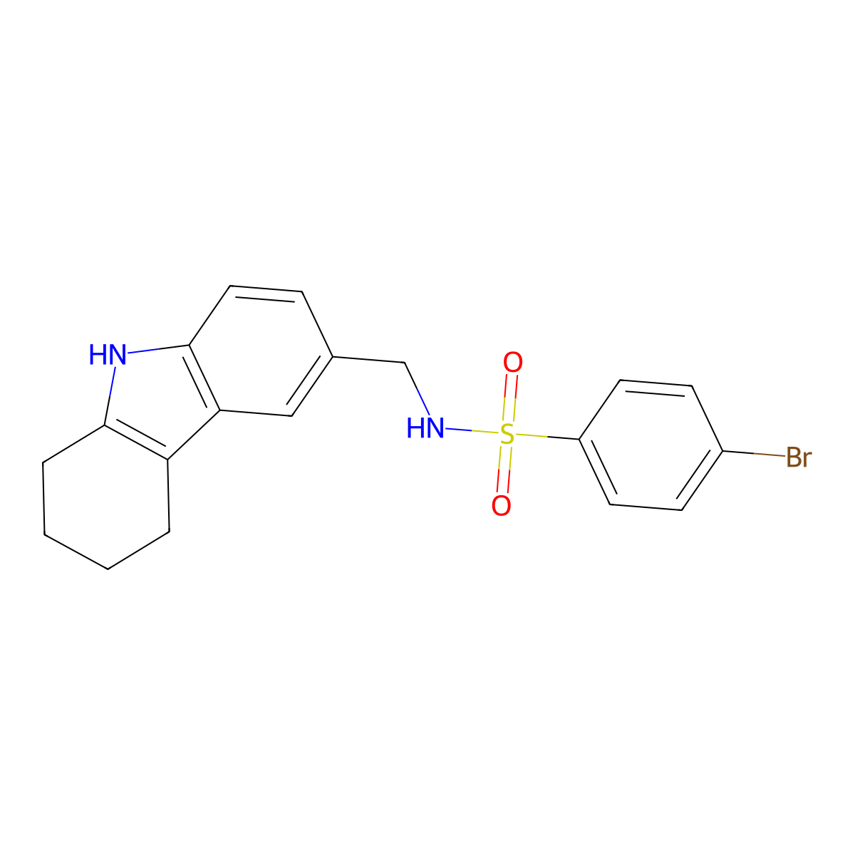 4-bromo-N-(6,7,8,9-tetrahydro-5H-carbazol-3-ylmethyl)benzenesulfonamide molecular structure, CAS 852139-34-5