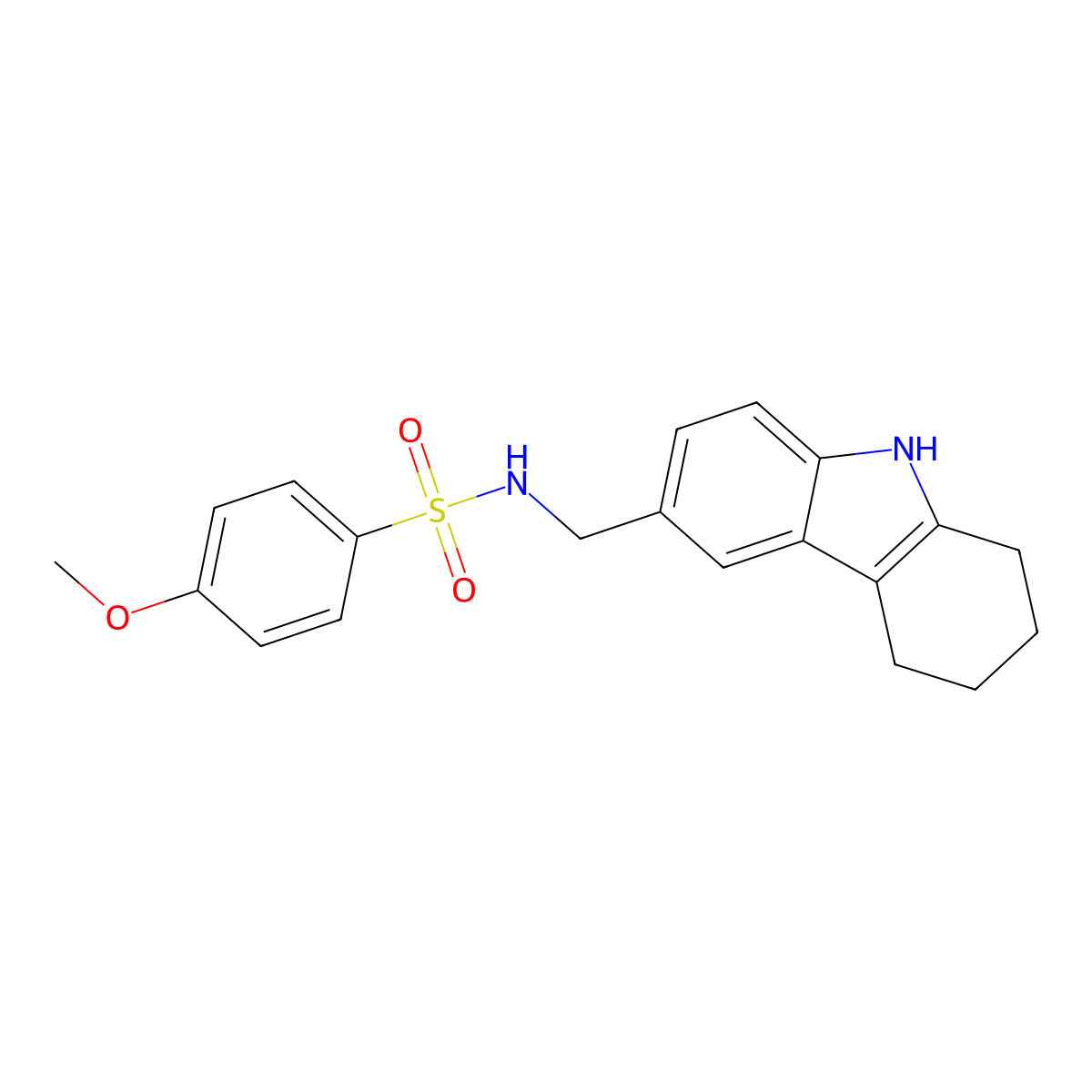 4-methoxy-N-(6,7,8,9-tetrahydro-5H-carbazol-3-ylmethyl)benzenesulfonamide molecular structure, CAS 852139-35-6