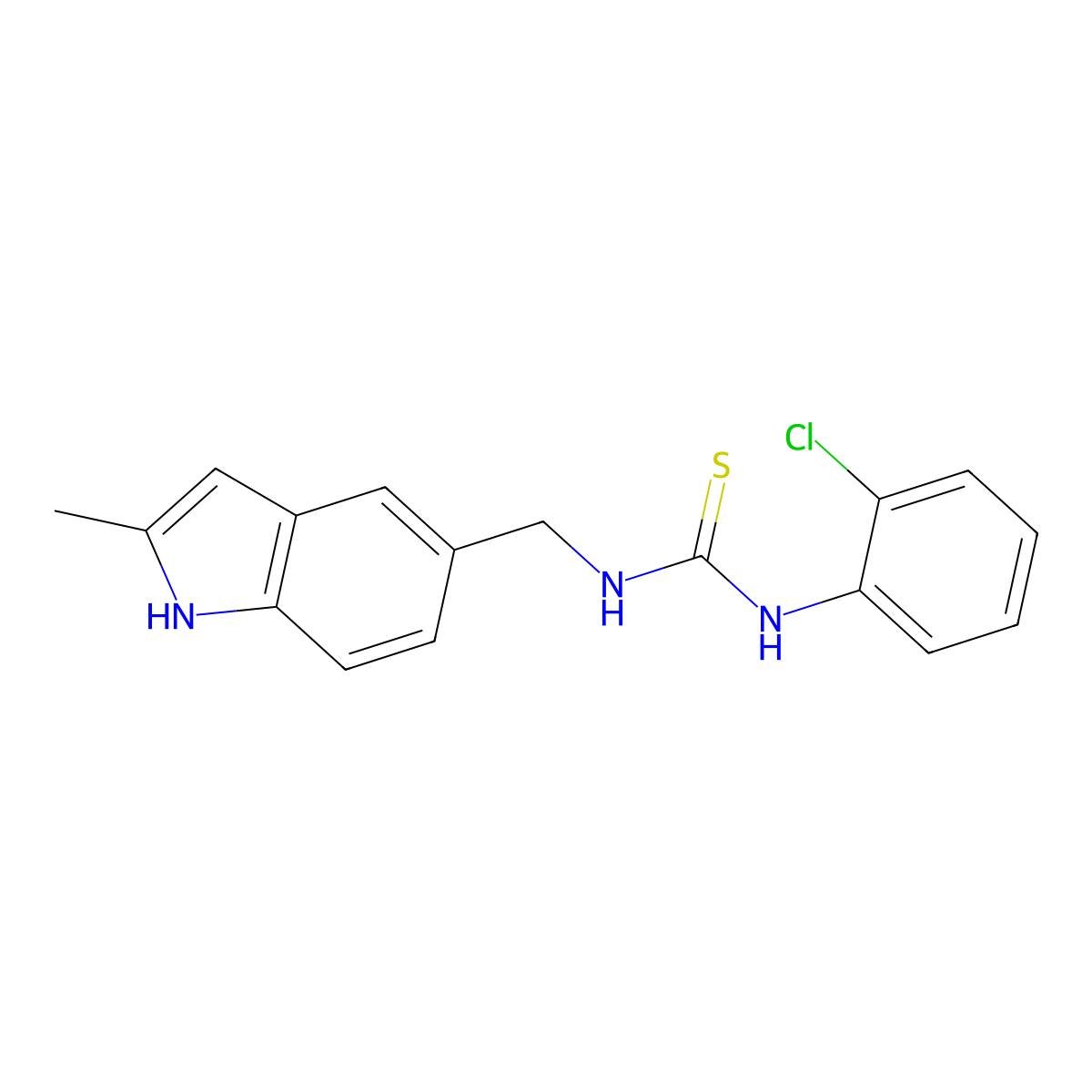 1-(2-chlorophenyl)-3-[(2-methyl-1H-indol-5-yl)methyl]thiourea molecular structure, CAS 852139-64-1