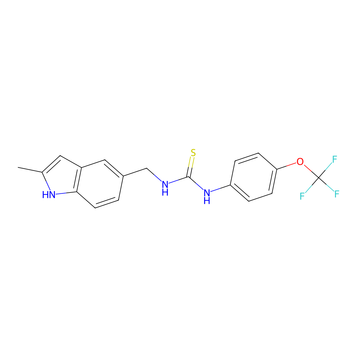1-((2-Methyl-1H-indol-5-yl)methyl)-3-(4-(trifluoromethoxy)phenyl)thiourea molecular structure, CAS 852139-73-2