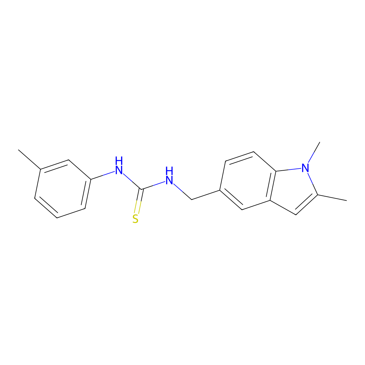1-[(1,2-Dimethylindol-5-yl)methyl]-3-(3-methylphenyl)thiourea molecular structure, CAS 852139-85-6