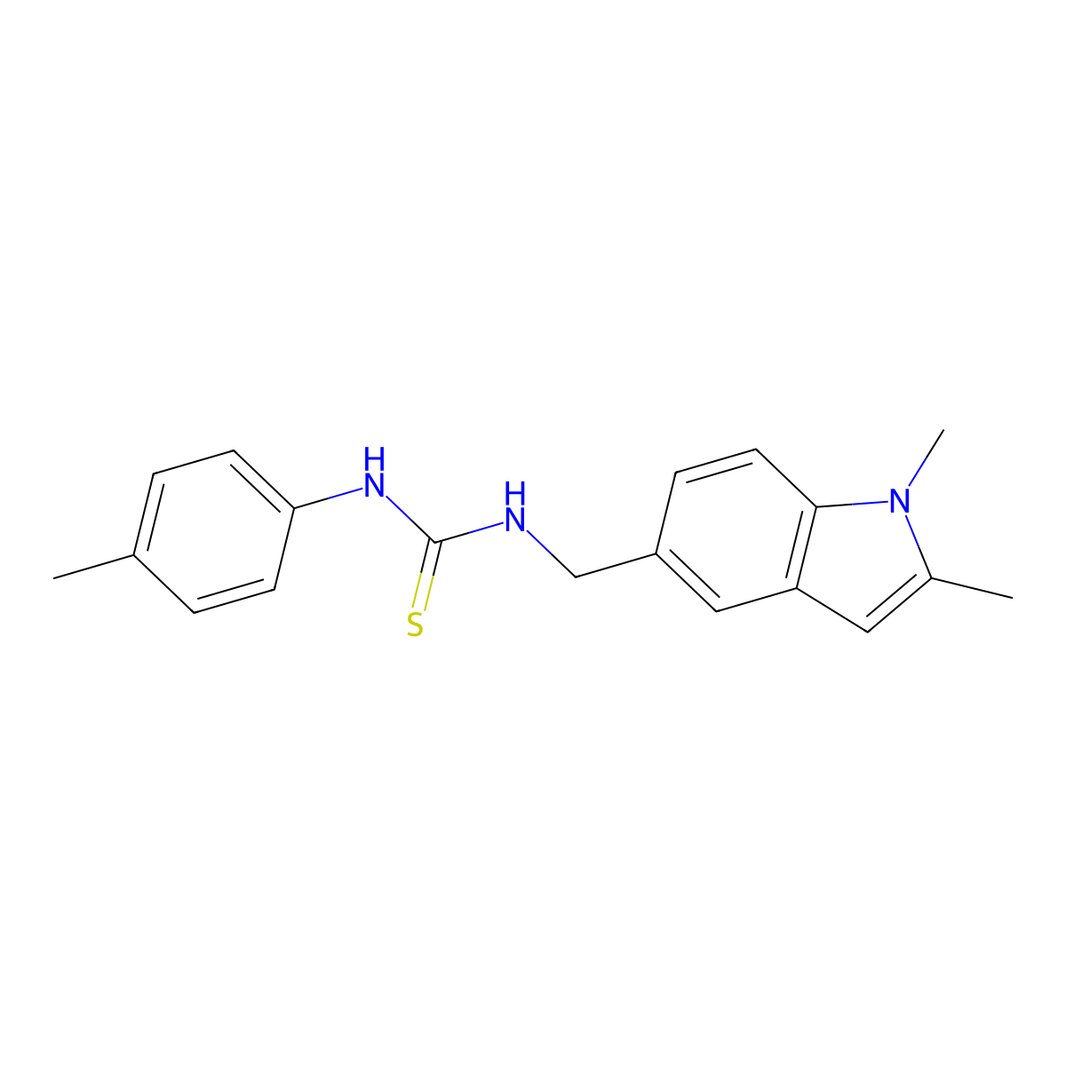 1-[(1,2-Dimethylindol-5-yl)methyl]-3-(4-methylphenyl)thiourea molecular structure, CAS 852139-86-7