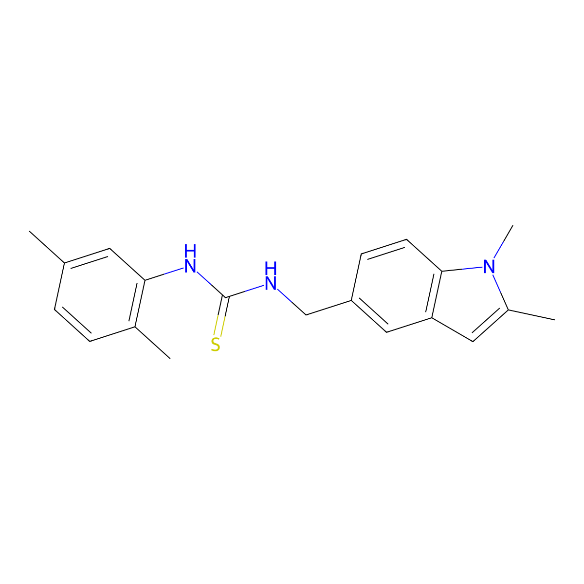 1-[(1,2-Dimethylindol-5-yl)methyl]-3-(2,5-dimethylphenyl)thiourea molecular structure, CAS 852139-88-9