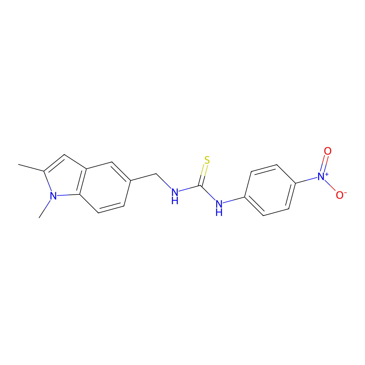1-[(1,2-Dimethylindol-5-yl)methyl]-3-(4-nitrophenyl)thiourea molecular structure, CAS 852140-10-4