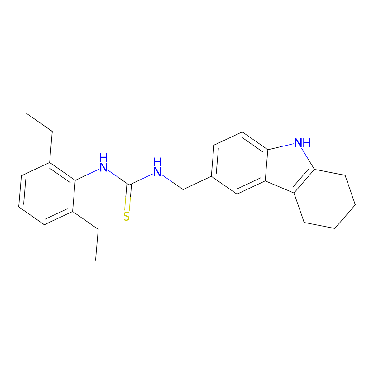 1-(2,6-diethylphenyl)-3-((2,3,4,9-tetrahydro-1H-carbazol-6-yl)methyl)thiourea molecular structure, CAS 852140-34-2