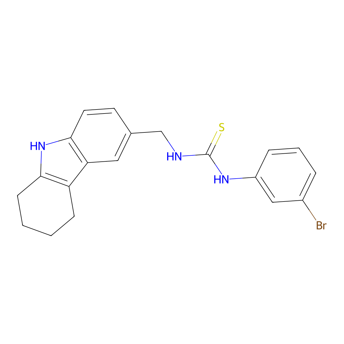 1-(3-bromophenyl)-3-[(2,3,4,9-tetrahydro-1H-carbazol-6-yl)methyl]thiourea molecular structure, CAS 852140-52-4