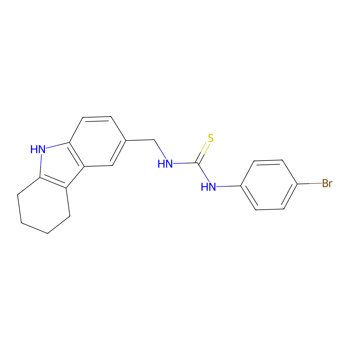 1-(4-bromophenyl)-3-[(2,3,4,9-tetrahydro-1H-carbazol-6-yl)methyl]thiourea molecular structure, CAS 852140-54-6