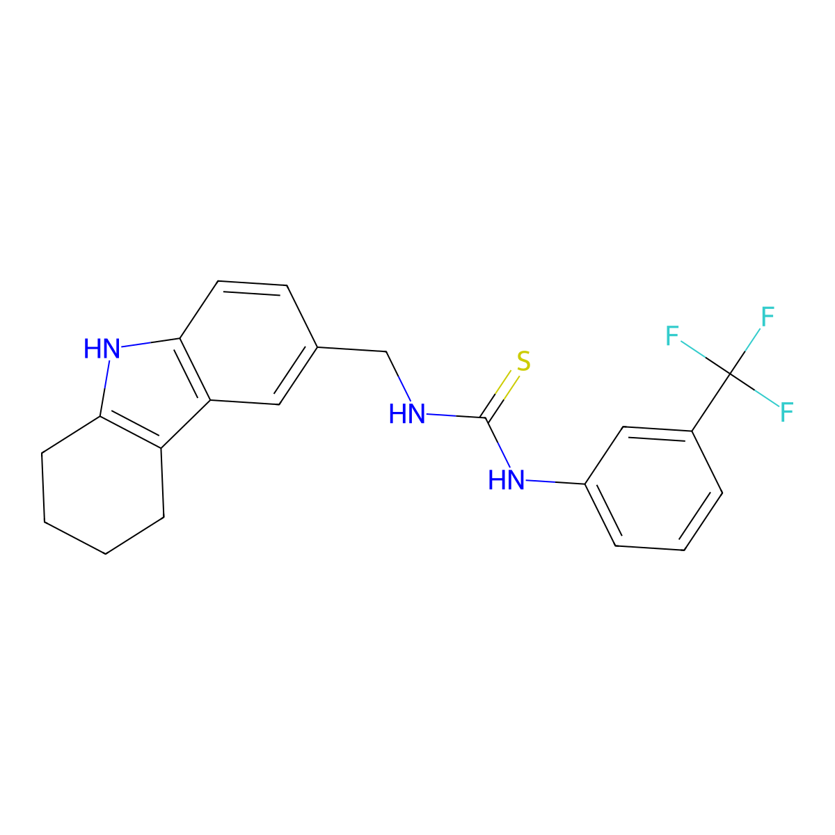 1-(6,7,8,9-tetrahydro-5H-carbazol-3-ylmethyl)-3-[3-(trifluoromethyl)phenyl]thiourea molecular structure, CAS 852140-56-8