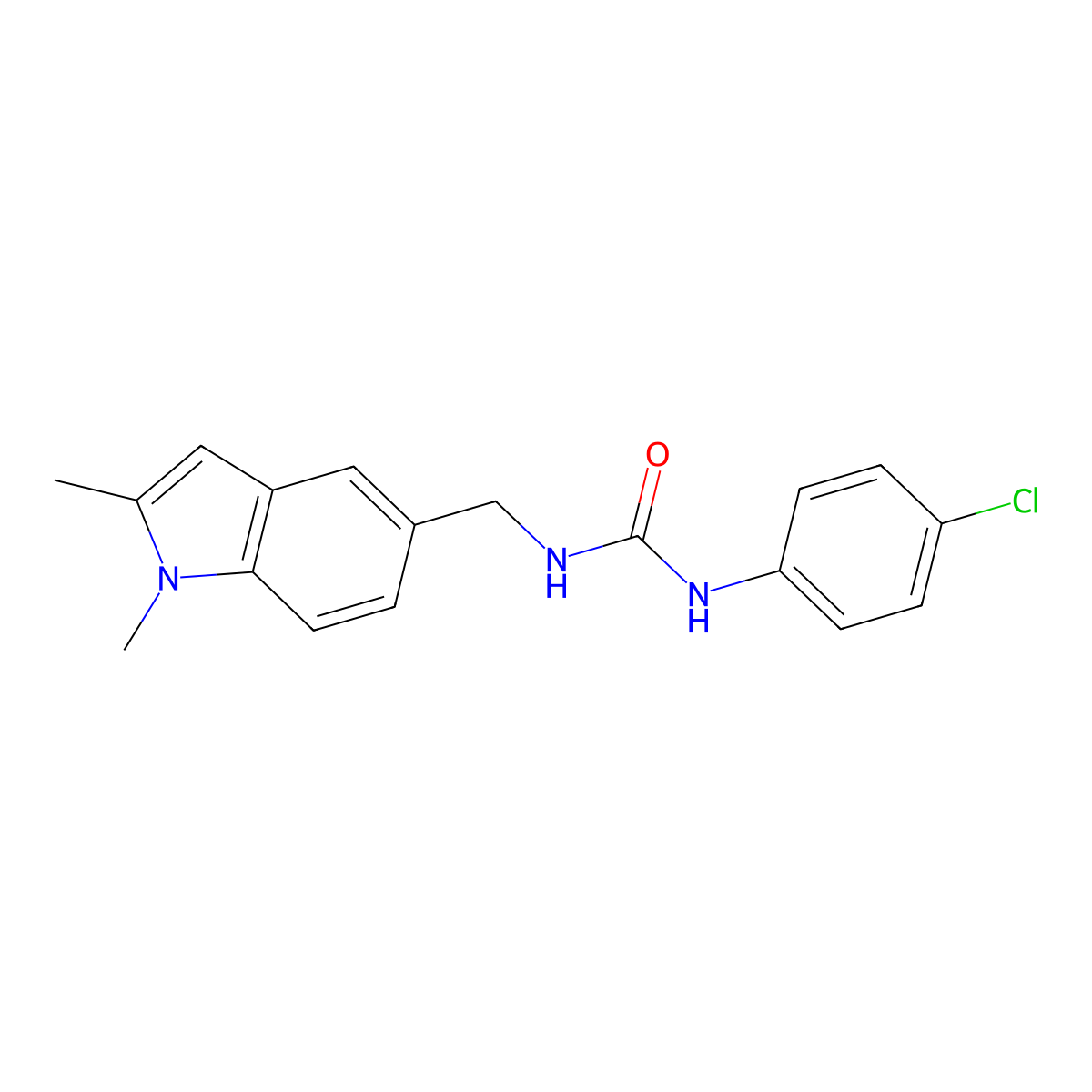 1-(4-chlorophenyl)-3-[(1,2-dimethyl-1H-indol-5-yl)methyl]urea molecular structure, CAS 852140-72-8