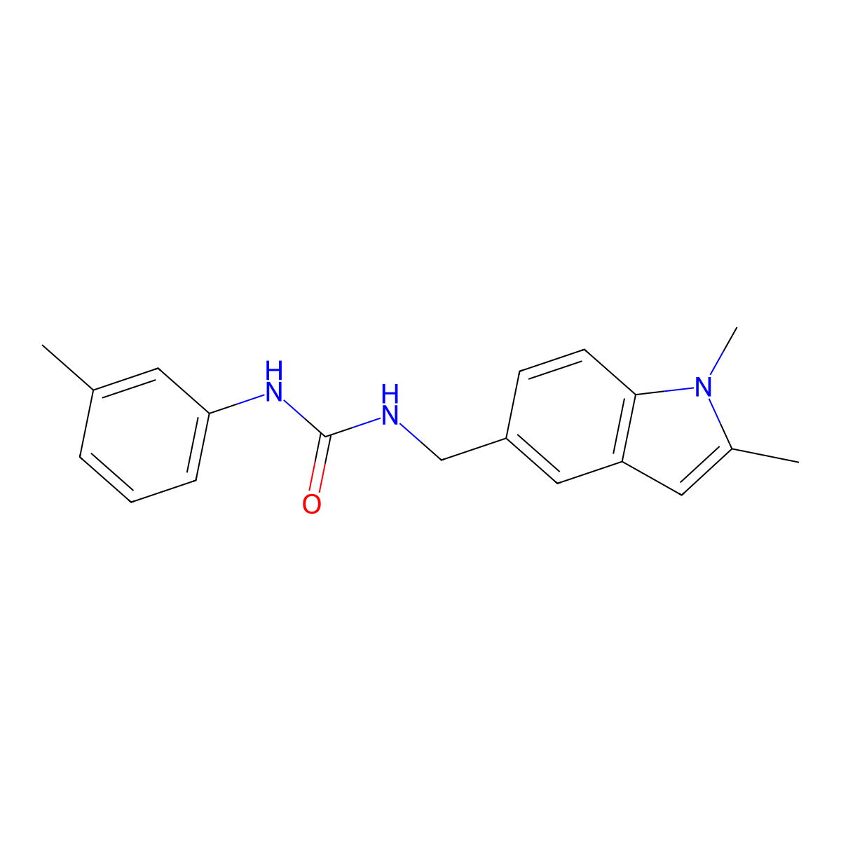 1-[(1,2-Dimethylindol-5-yl)methyl]-3-(3-methylphenyl)urea molecular structure, CAS 852140-73-9